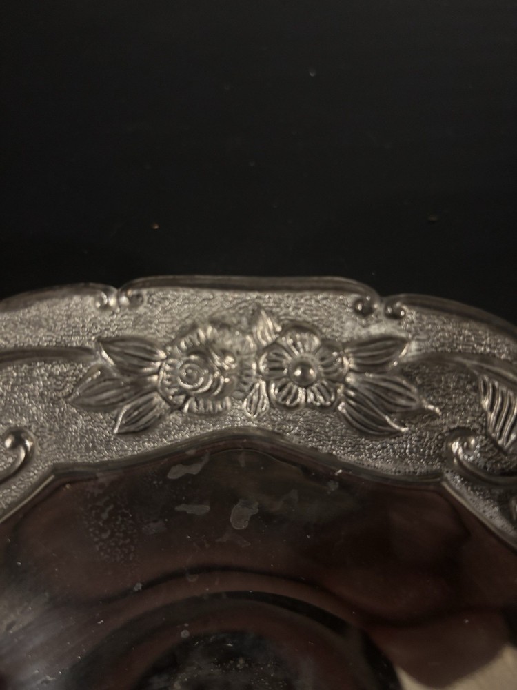 Vintage Godinger Silver Plated Candy Dish, Fruit Nut Dish, Footed Handled