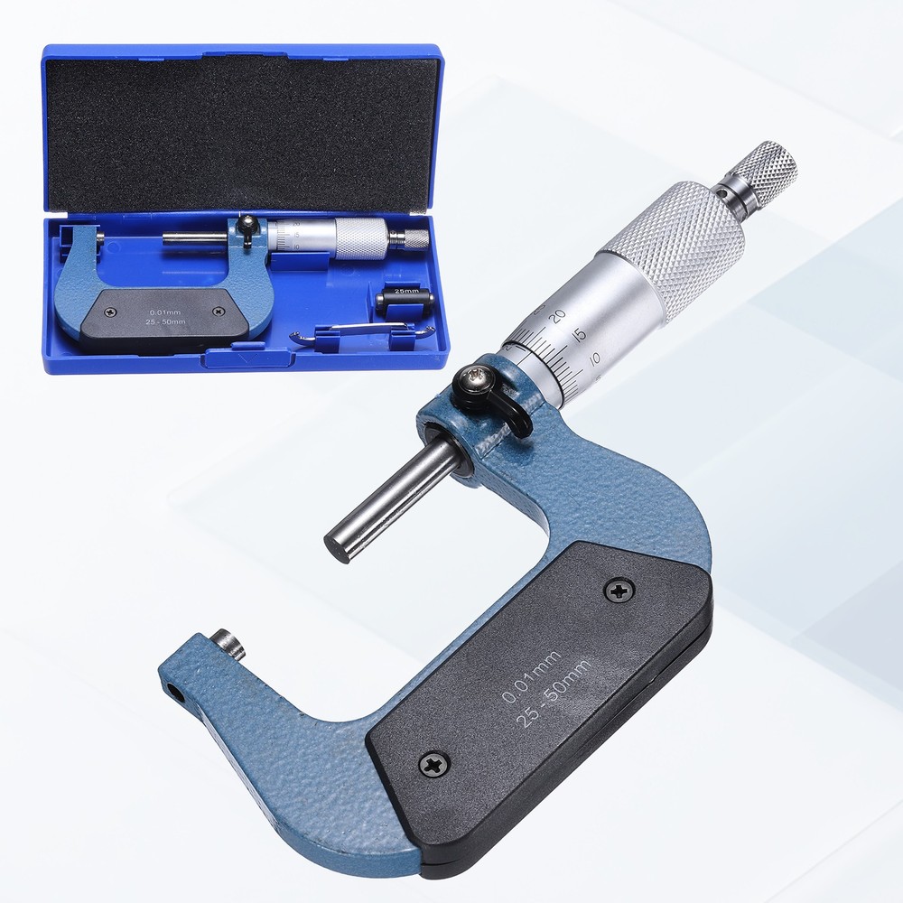 Outside Micrometer, 25-50mm Range 0.0004"(0.01mm) Accuracy