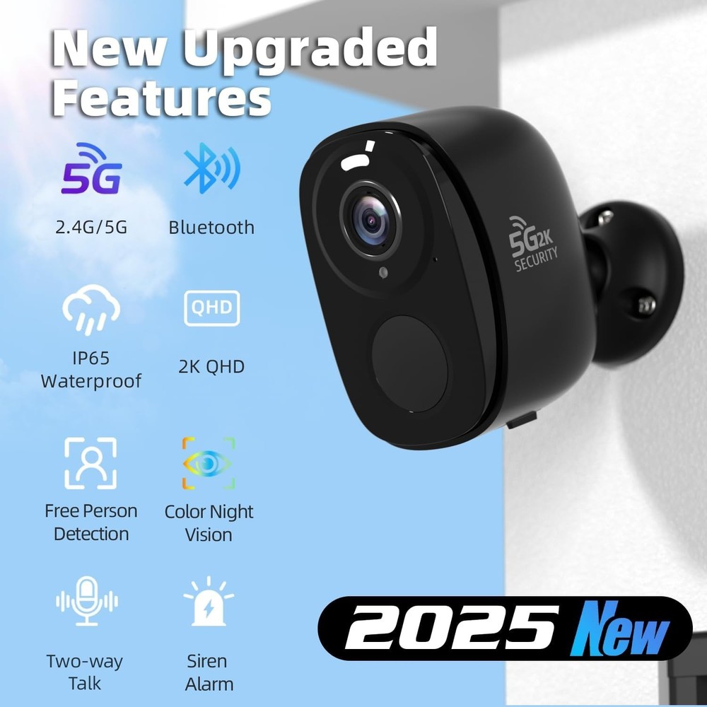 4Pack Rraycom Security Cameras Wireless Outdoor 2K Battery Powered WiFi Security