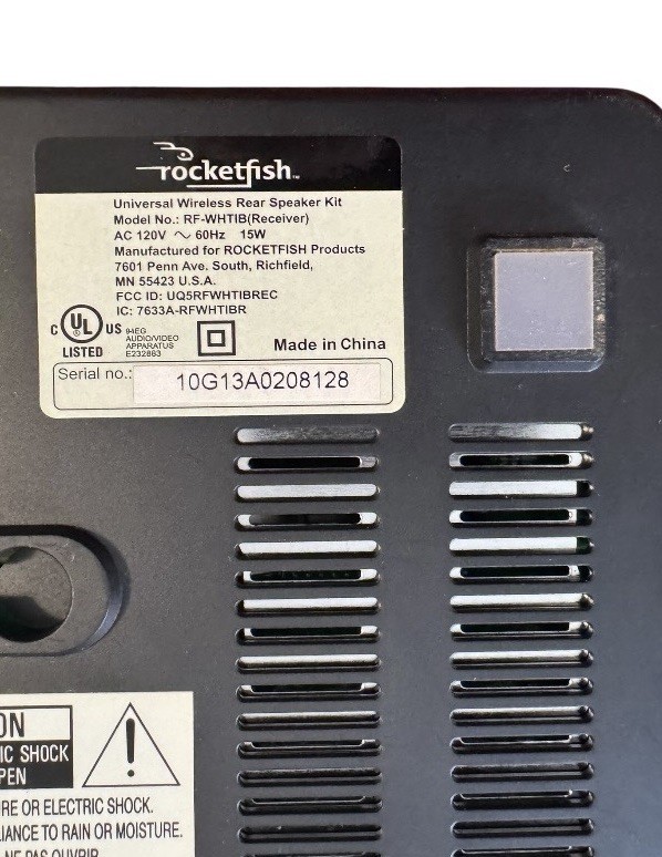 Rocketfish RF-WHTIB Universal Wireless Rear Speaker Kit - Receiver Only