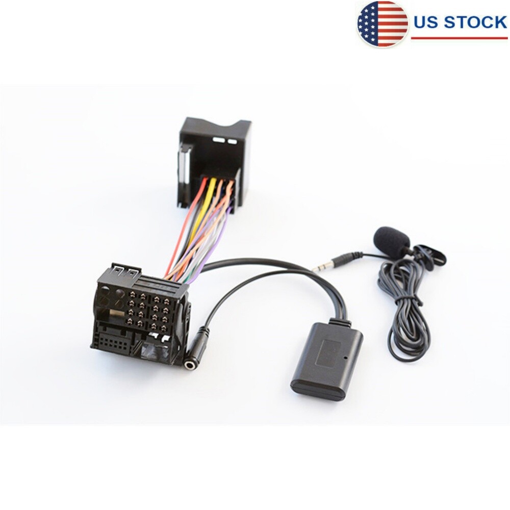 Car 12PIN AUX Bluetooth 5.0 Adapter Wireless Music Audio Cable Microphone Input