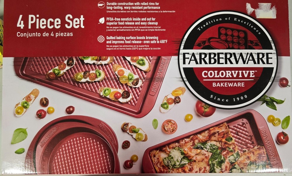 Farberware Colorvive bakeware - 4pc set - NEW IN BOX