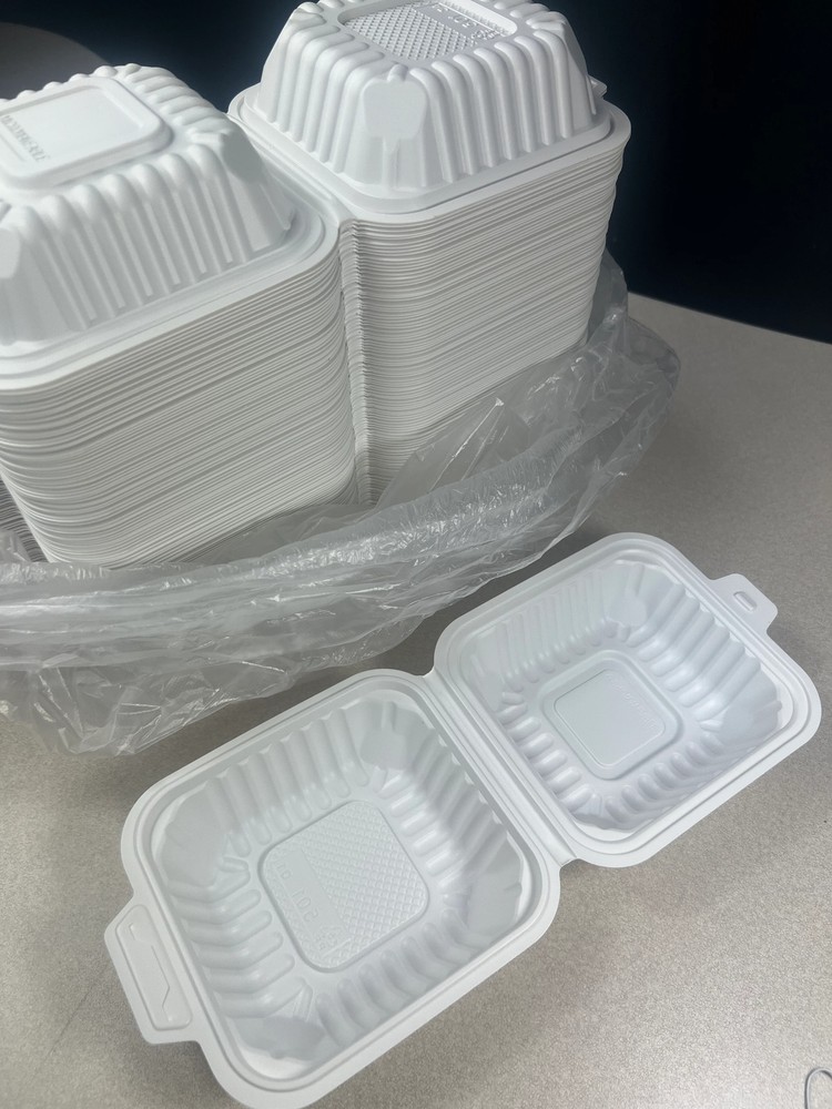 ProTakeOut, [5" x 4.5"] White, 1-Comp, 250 Pack Hinged Take-Out Containers