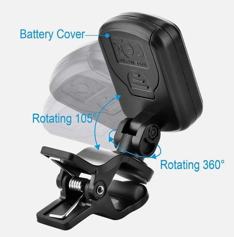 1X Clip-On LCD Digital Tuner for Guitar Bass Violin Ukulele Chromatic AT-01A NEW