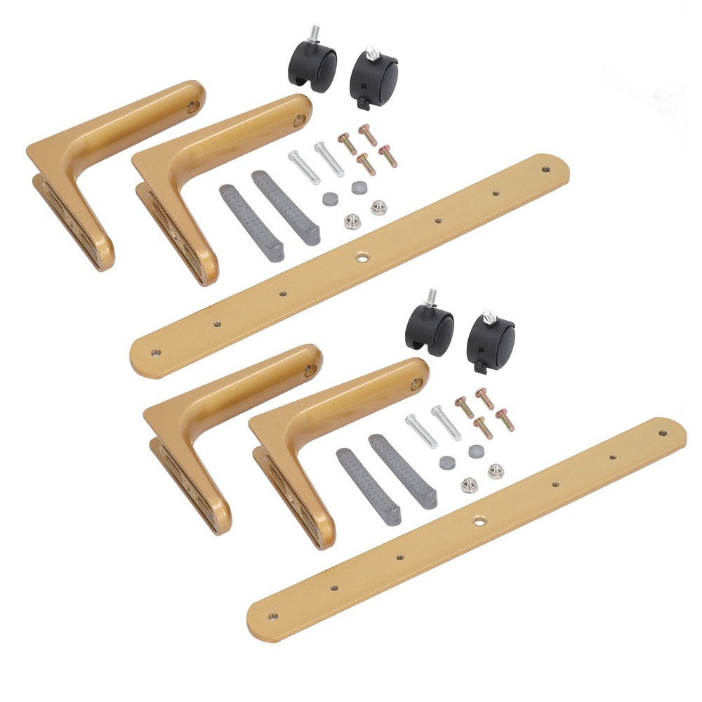 Gold 2 Set Room Divider Screen Holder Width Adjustable Movable Screen Partition