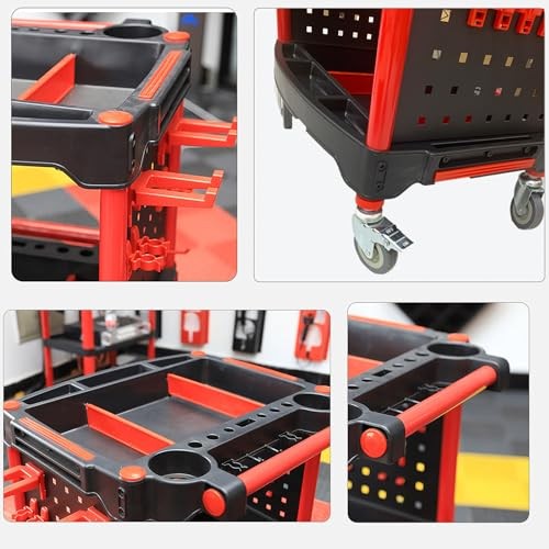 Auto Detailing Tool Cart with 2 Tool Hanging Board,3 with 2 Tool Hanging Boards