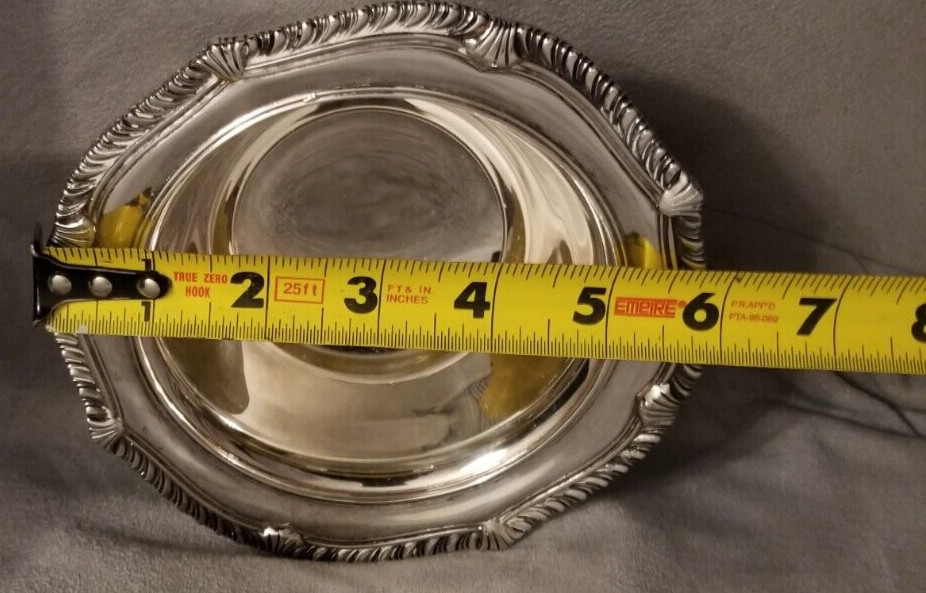 Vintage Lunt 646 Silver Dish Plate Round Catchall 6" Silverplate EUC Trinket