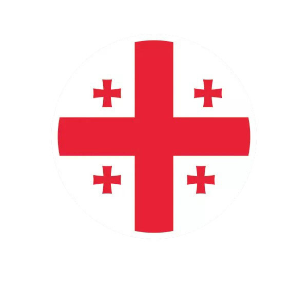 Round Georgian Flag Sticker Decal