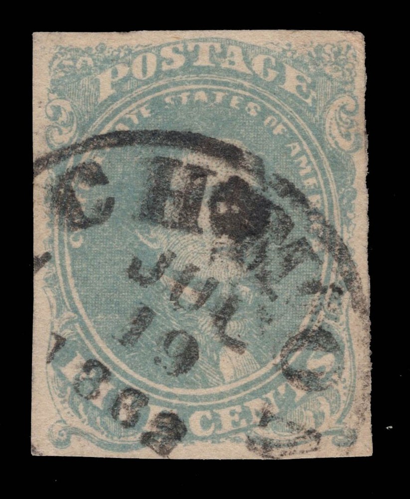 MOMEN: US STAMPS CSA #2a IMPERF USED LOT #92416*