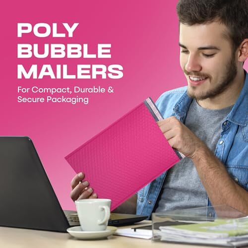 Y-HotPink-#6-mailer-50Pack-M