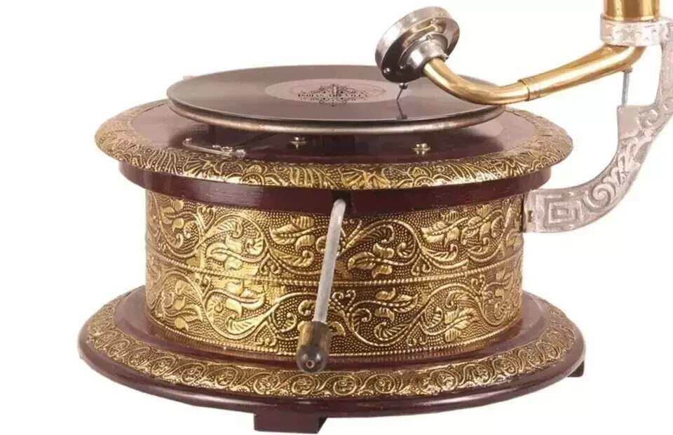 Antique HMV Gramophone Fully Functional Working Phonograph, win-up record player