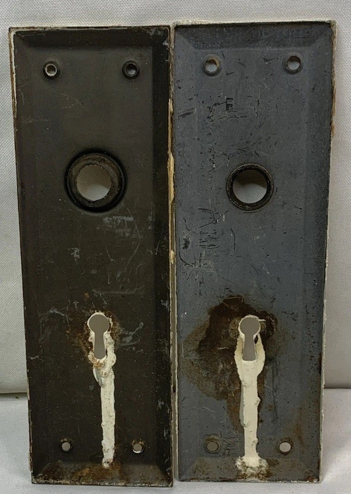 Skillman Antique Mortise Interior Door Lock W/Back Plates Spindle Knobs Screws
