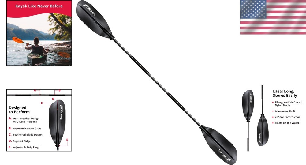 Professional Feathered Design 96” Xtreme Kayak Paddle - Optimized for Efficiency