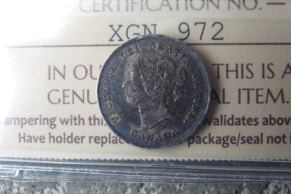 1898 Canada silver five 5 cents - **ICCS EF40**