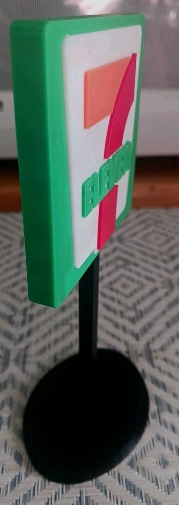 7 11 Miniature 3d Printed Sign. 6.5" Tall.