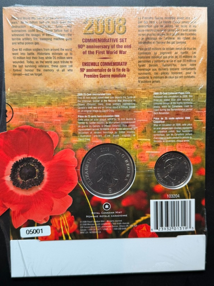 2008 Lest we forget Armistice Commemorative Set