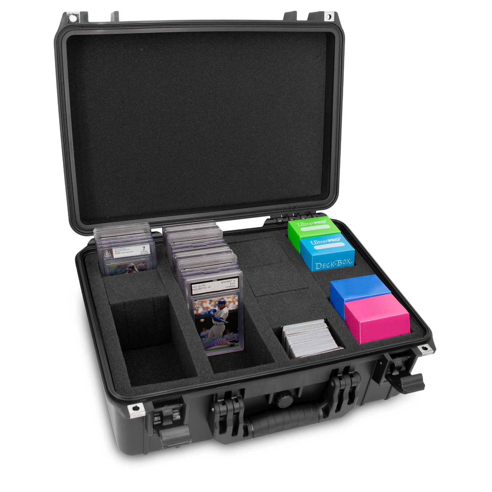 CM Graded Card Case Storage Box for 120+ Graded Sports Trading Cards, Waterproof