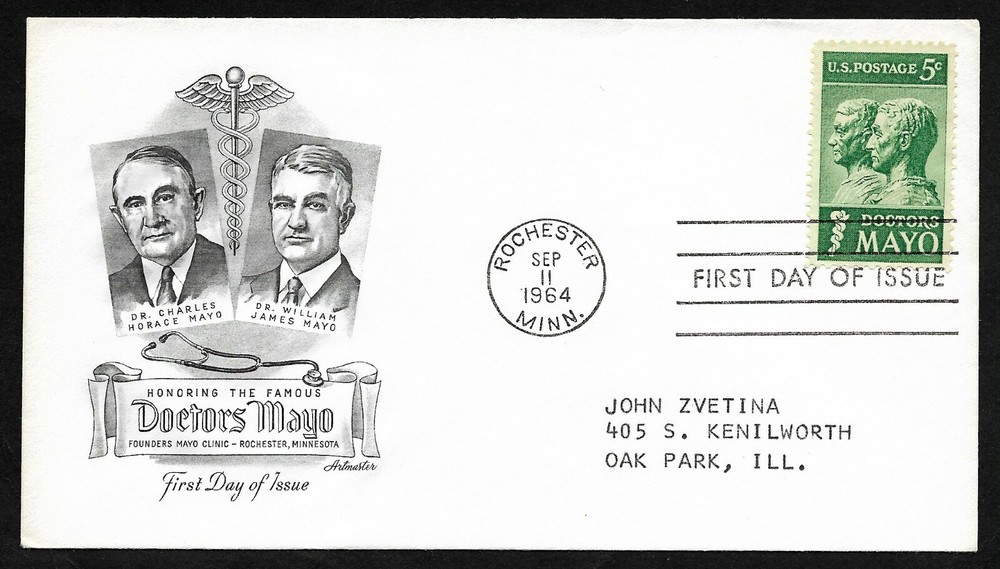 #1251 5c Doctors Mayo - Artmaster FDC
