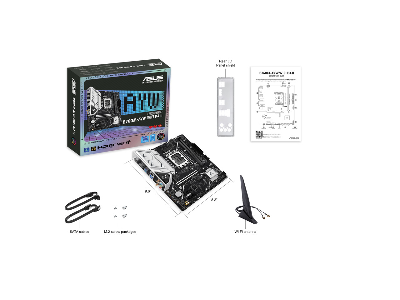 ASUS B760M-AYW WIFI D4 II LGA 1700 Intel B760 Micro ATX Motherboard