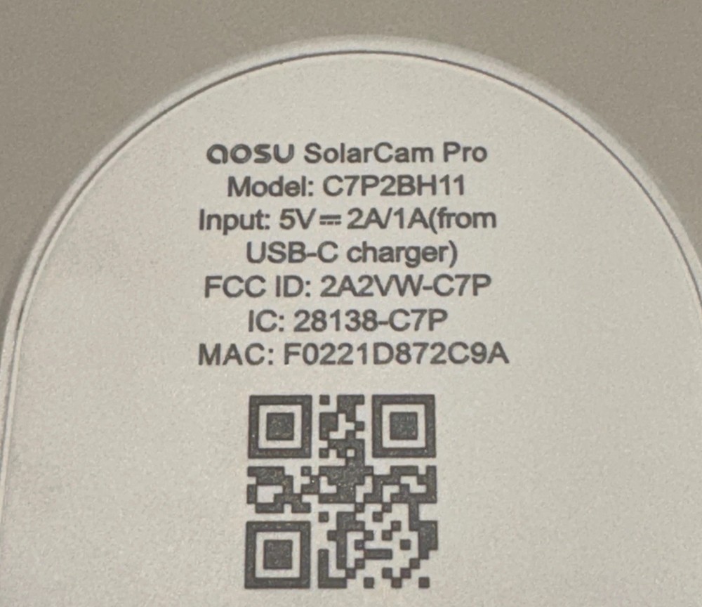 (2)AOSU SolarCam Pro 2K Replacement Security Cameras ONLY Model: C7P2BH11