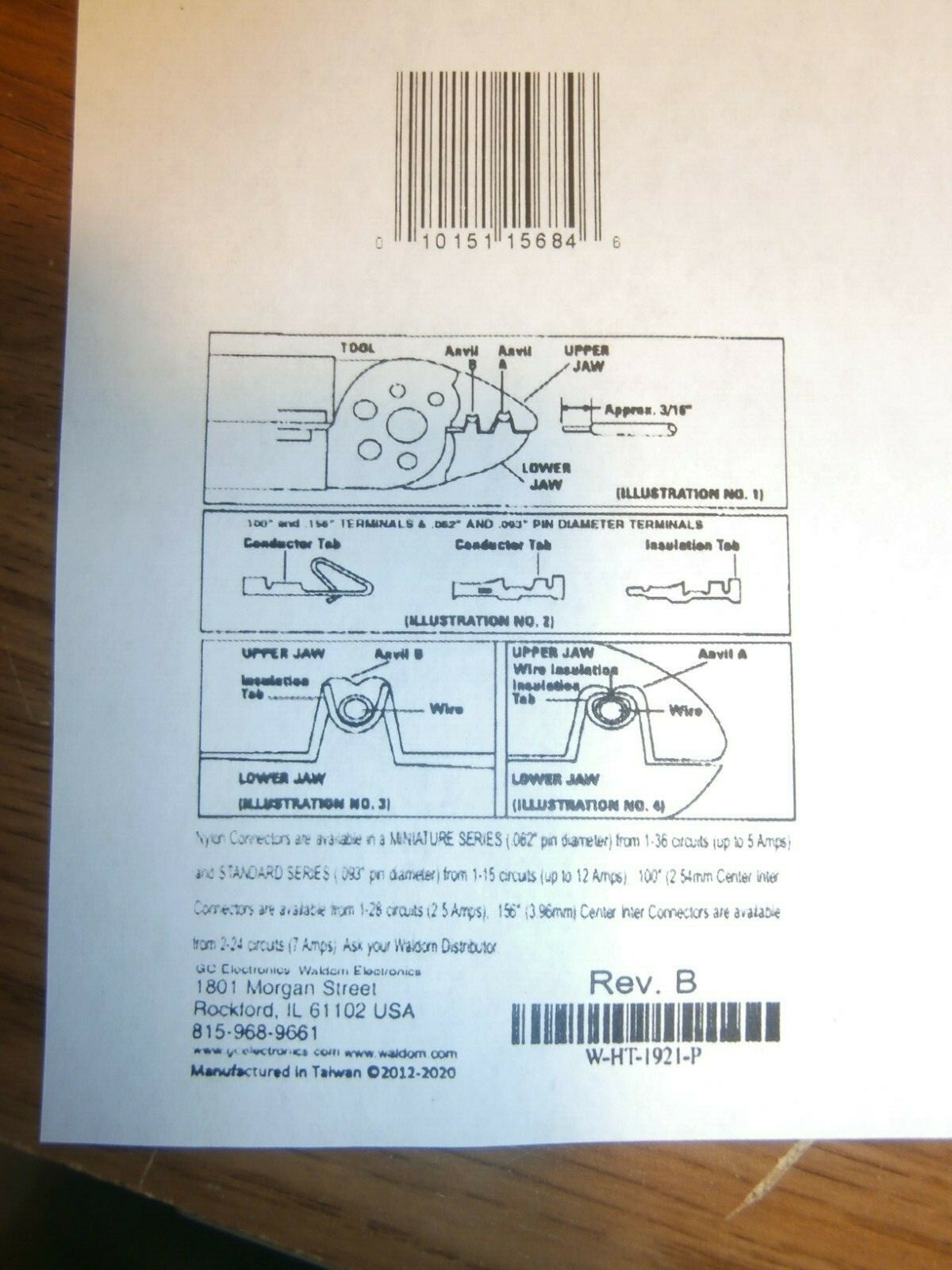 Waldom W-HT-1921 Molex .062 & .093 Crimp Tool,Wire & Bolt Cutter,Stripper,New