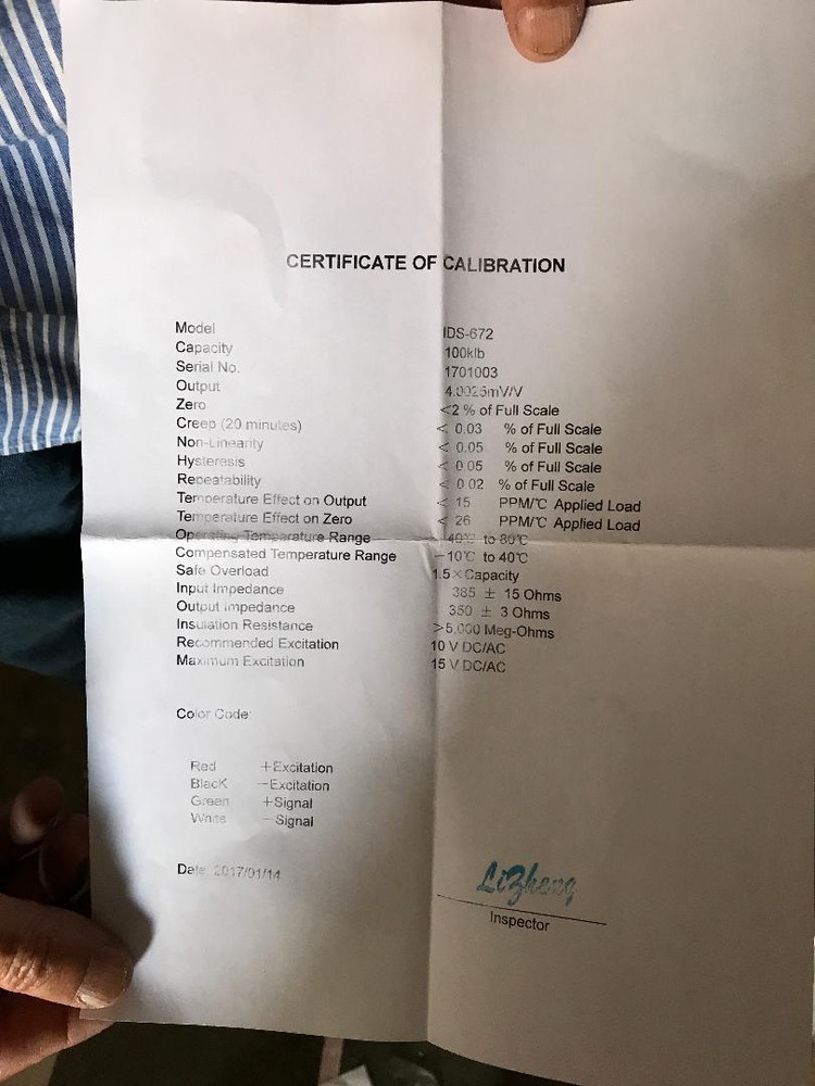 Compression Load Cell 50,000 LB,LPD-CT-50k, Low Profile Disk Sensor, New