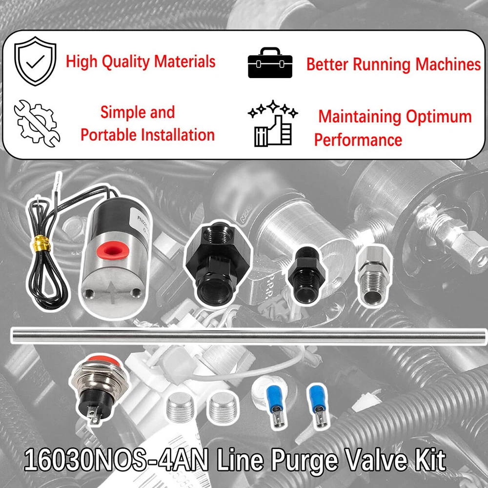 16030 NOS 4AN Line Nitrous Purge Valve Kit For Purging Nitrous Oxide System