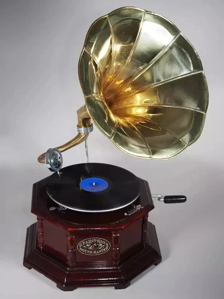 Antique Gramophone, Fully Functional Working Phonograph, win-up record player