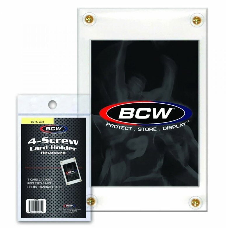 15 BCW 4 Screw Recessed Sport Trading Card Holder Screwdown Display Protector