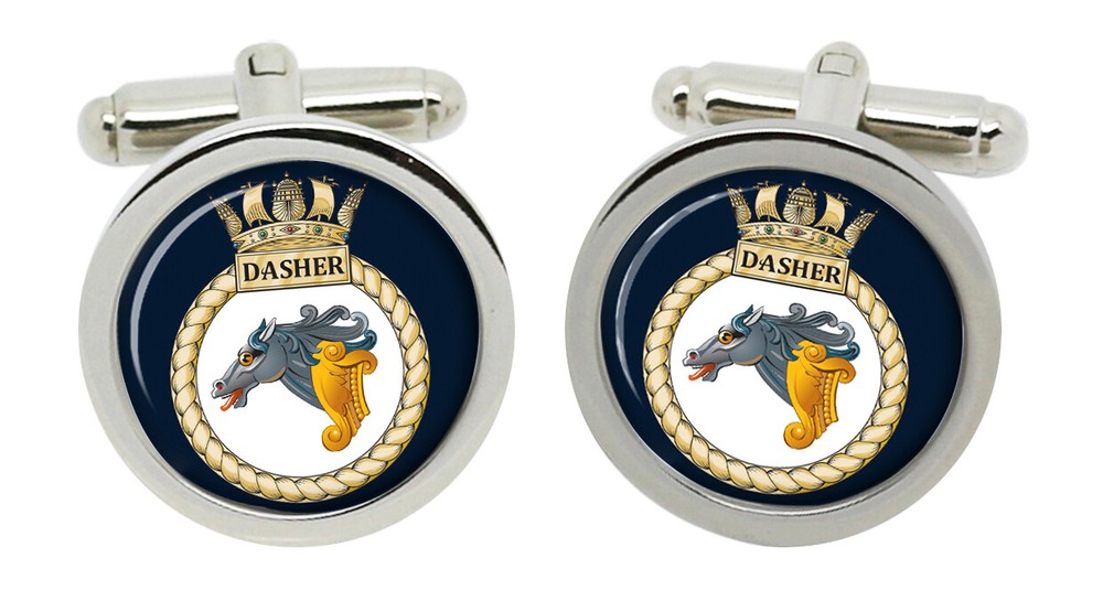 HMS Dasher, Royal Navy Cufflinks in Box