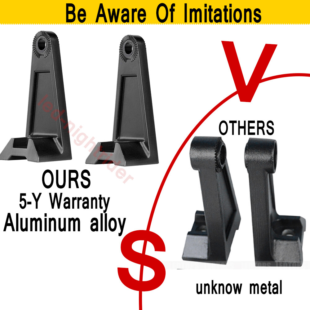 2x LED Light Bar Mounting Brackets 360° Side Rotating Al Alloy Holder Universal