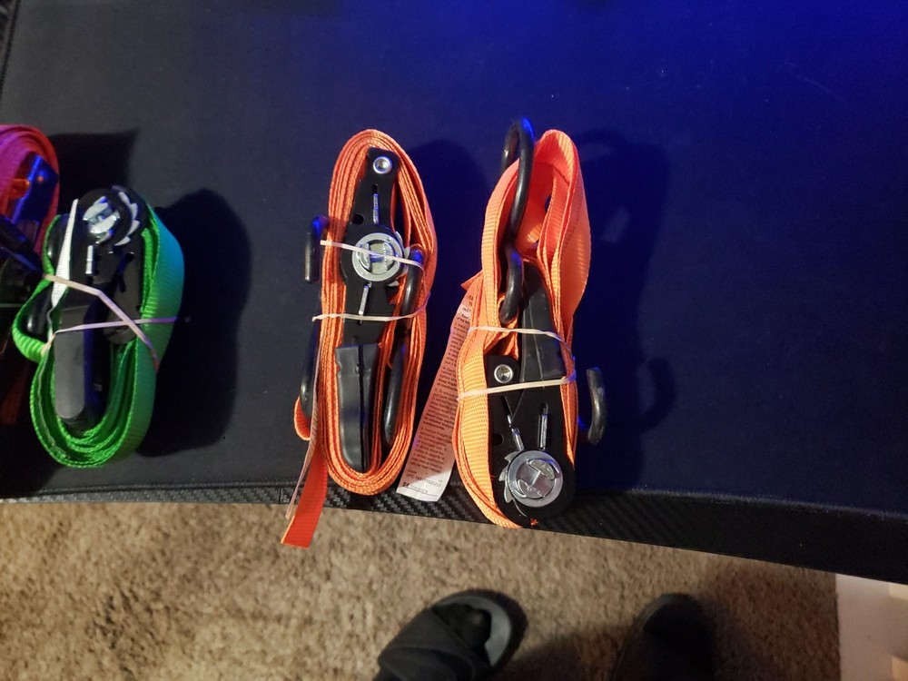 4 Pack 1 Inch Ratchet Straps. With Hooks