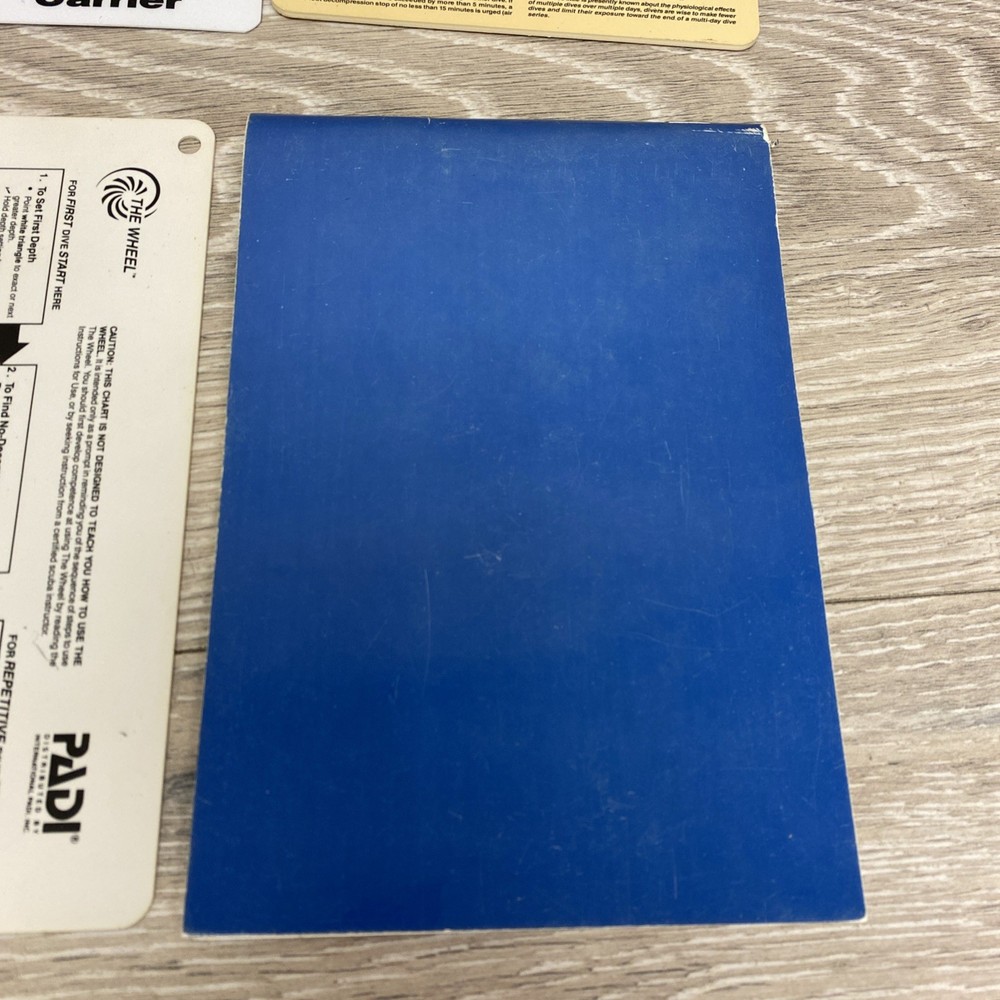 Padi the Wheel Instructions Study Guide Recreational Dive Planner