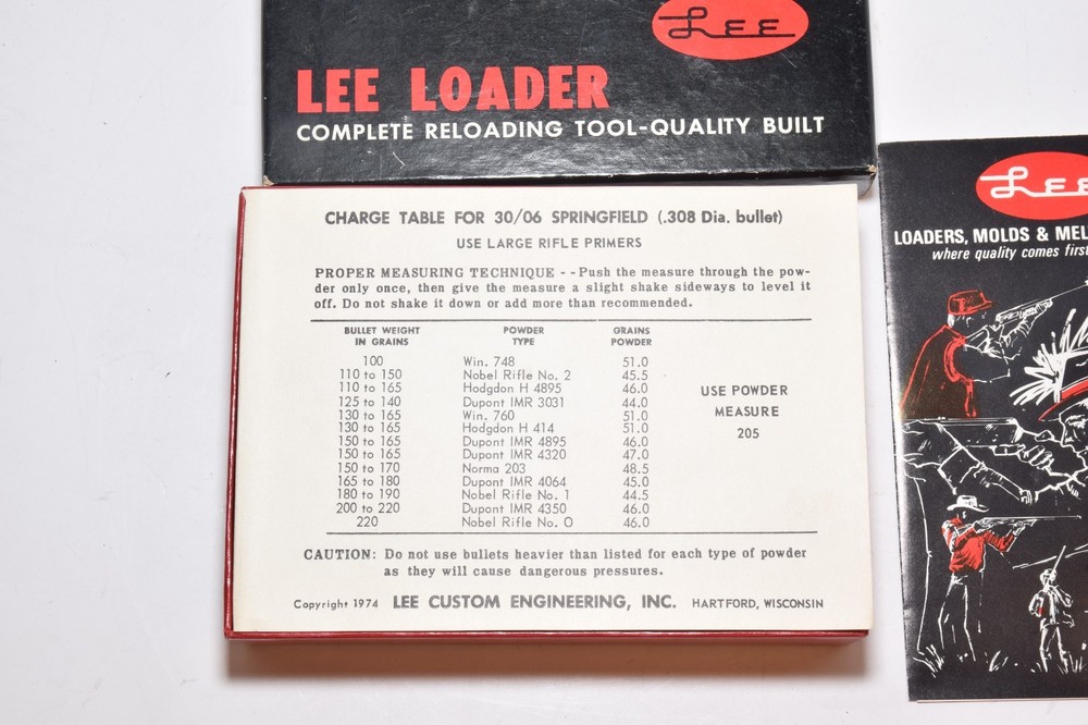 Vintage LEE Loader Complete Reloading Tool Set 30/06 Springfield