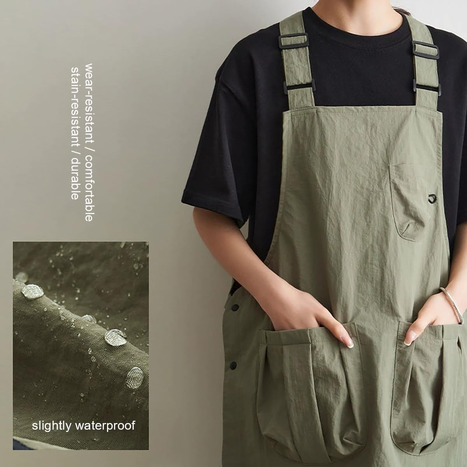 Nanxson Lightweight Apron for Women with Pockets Adjustable Work Apron Barber...