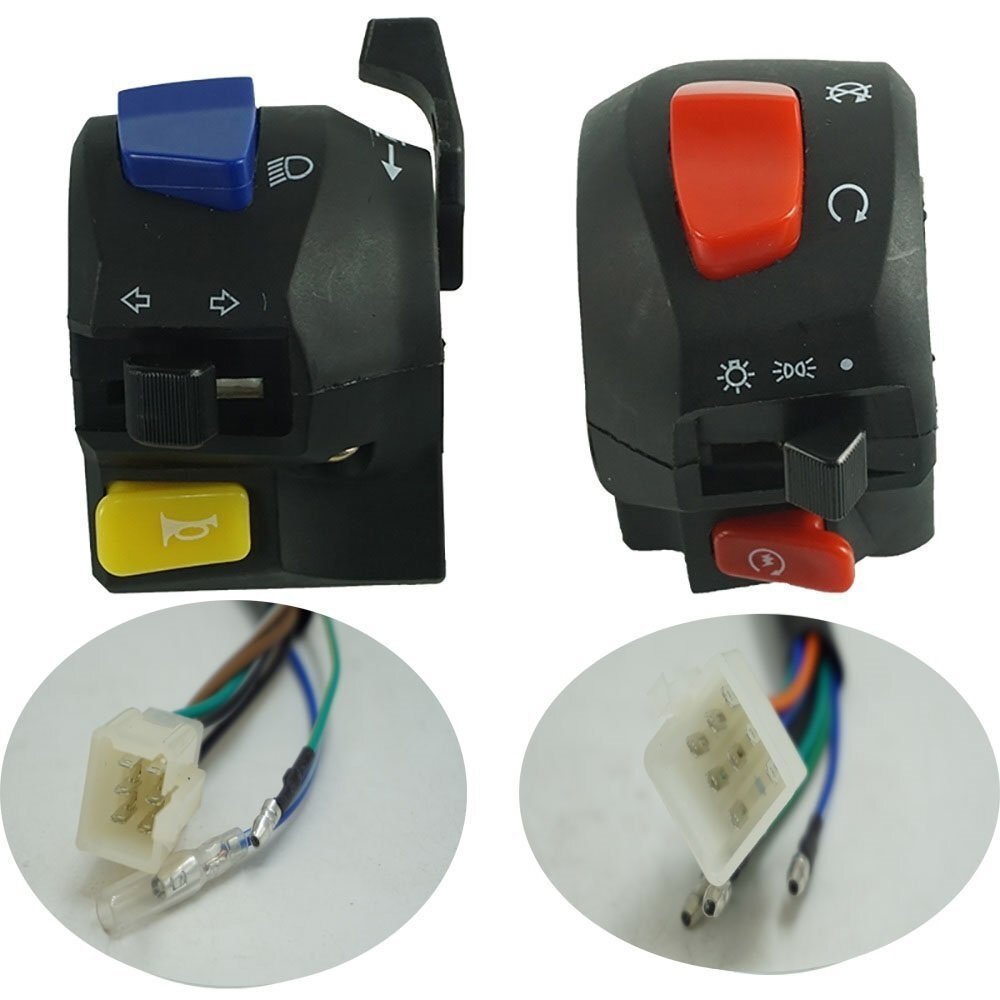 A Pair 7/8" Handlebar control switch Horn Turn Signal Headlight Electrical Start