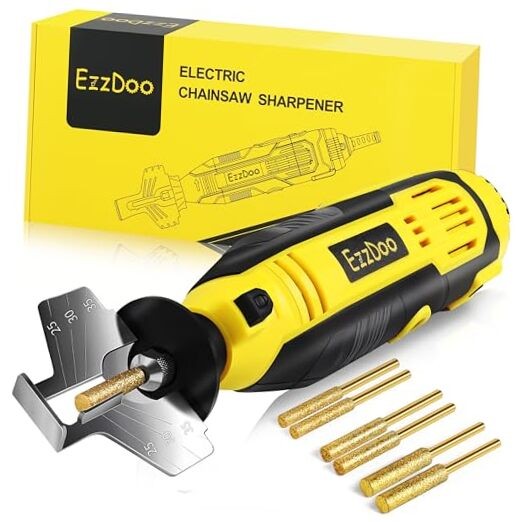 Electric Chainsaw Sharpener Kit with TITANIUM-COATED Diamond Bits - High-Speed