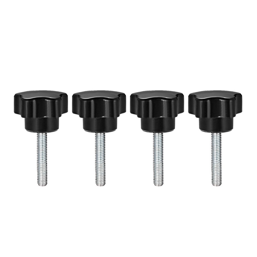4 Pcs Star Knobs Grips M5 x 20mm Male Thread  Steel Zinc Stud Replacement PP