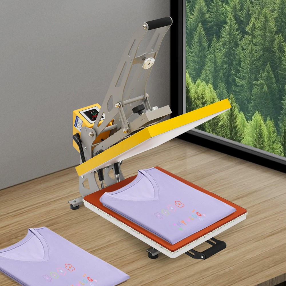 Clamshell Semi-Auto Open Heat Press Machine with Slide Out Function Heavy Duty~！