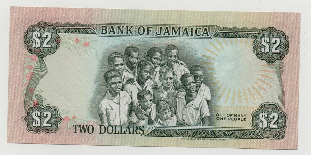 JAMAICA 2 DOLLARS 1993 PICK 69 E UNC