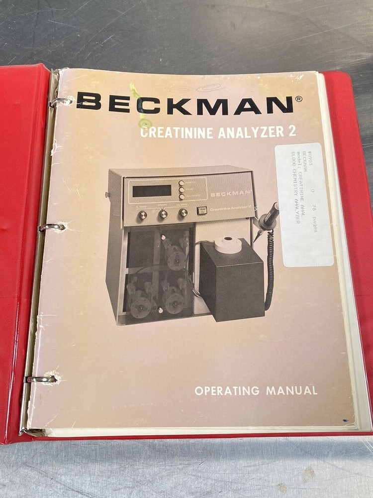 Beckman Creatine Analyzer 2 - Manual / Users Guide / Instructions Book