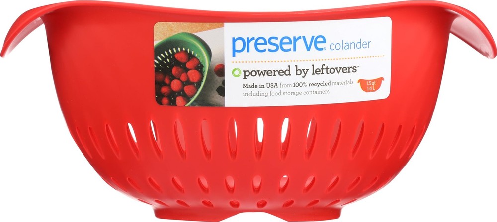 Small Colander Made From Recycled Plastic Kitchen Strainer 1.5 Quart Red