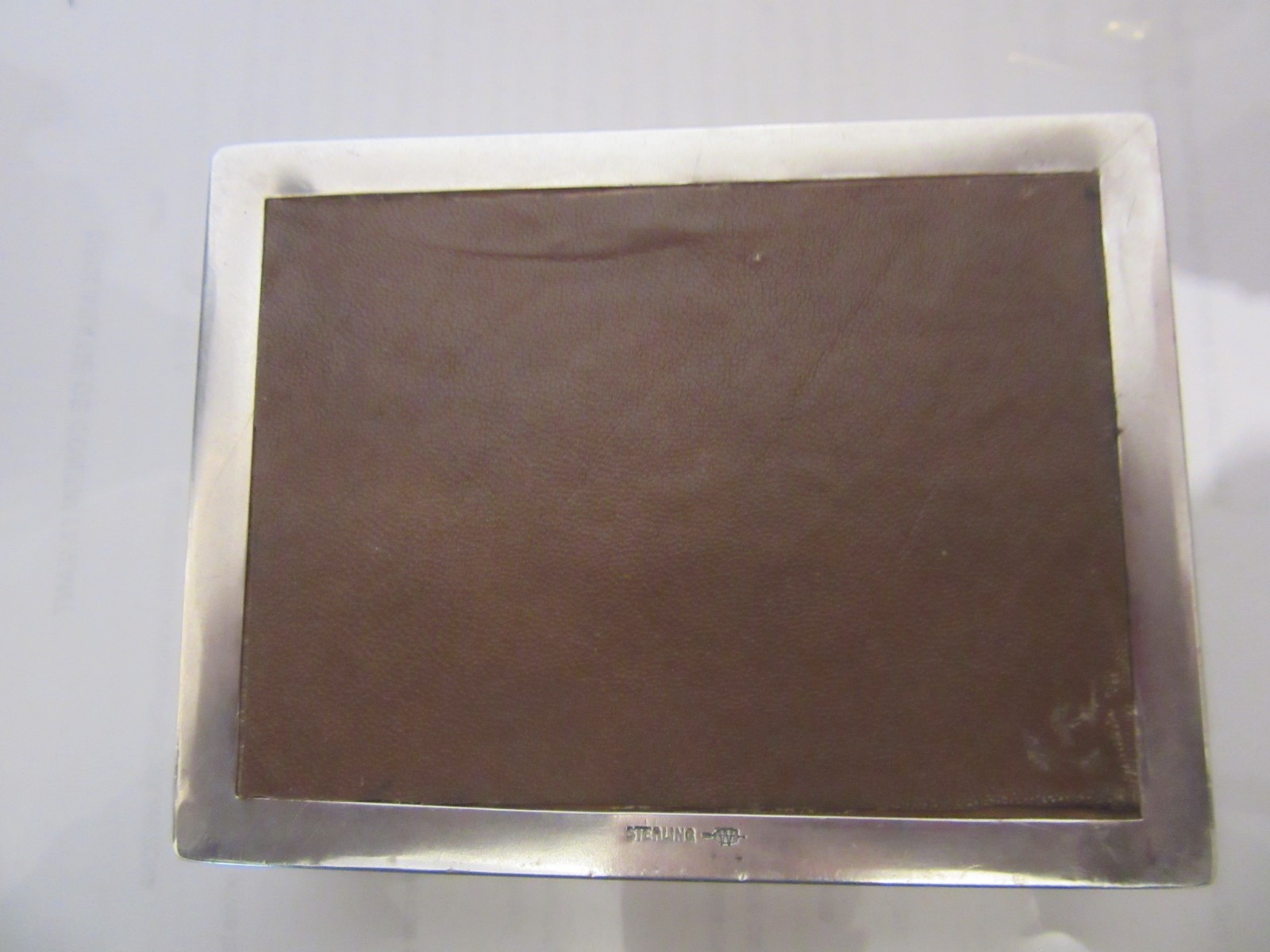 Antique Sterling Silver Cigarette Box Stamped Maker Mark Wood Lined 4.8 Oz