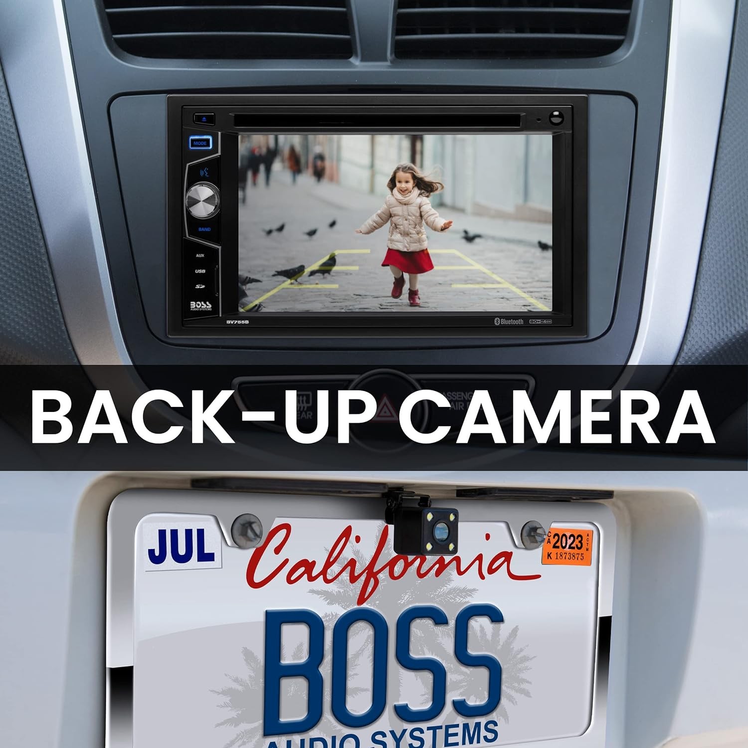BOSS BV755BLC 6.2" Double Din Car Stereo CD USB Bluetooth + Backup Camera