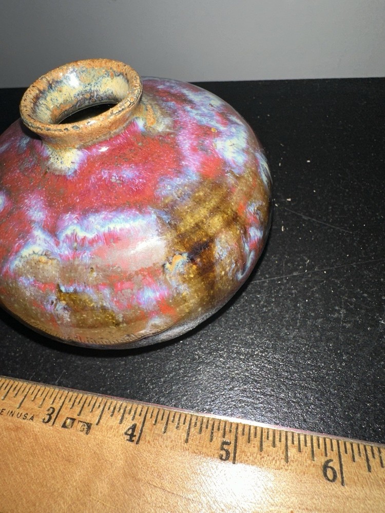 Pottery Vase Small Signed