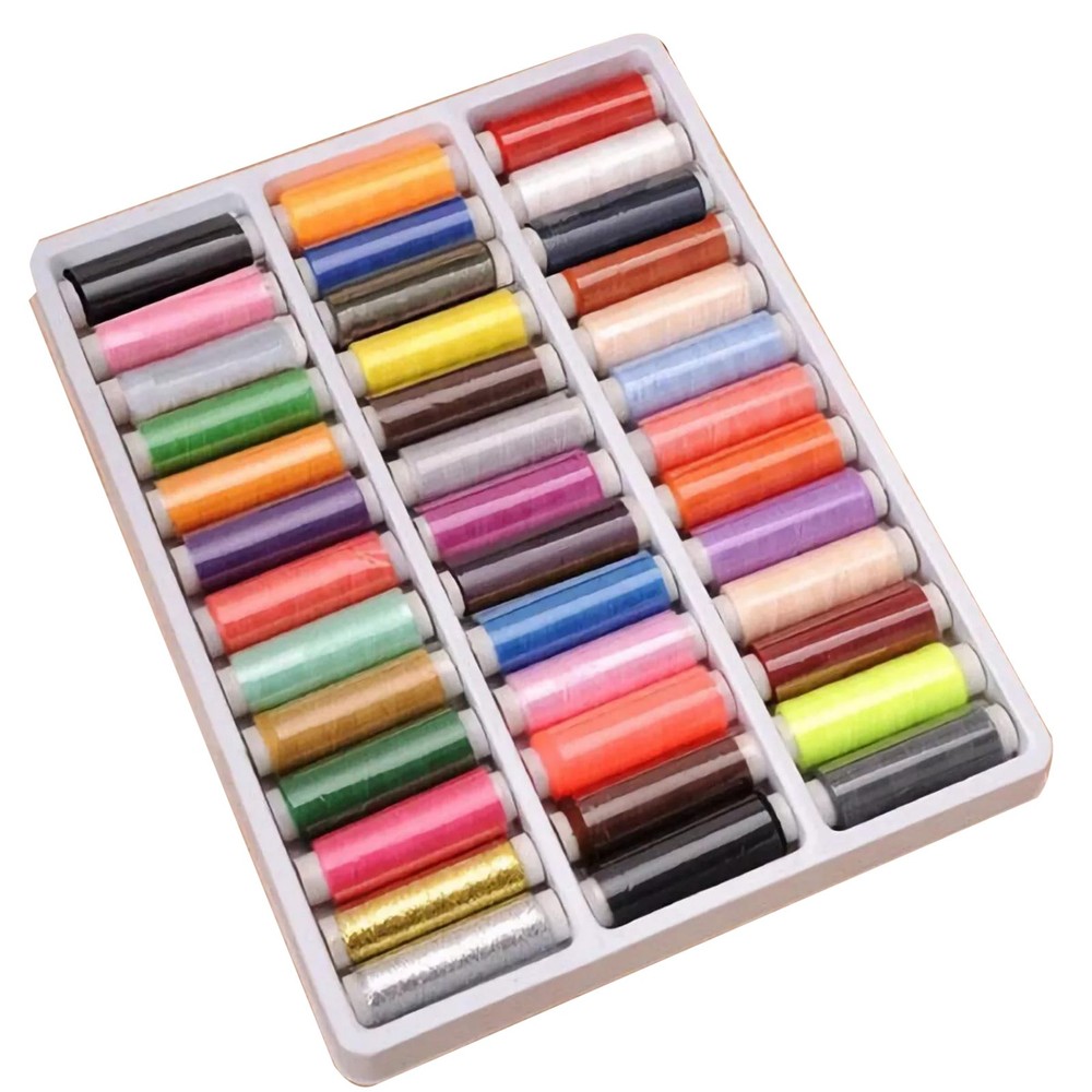 39Pcs Colored Sewing Thread Set Mixed Colors Polyester Spool For DIY Sewing