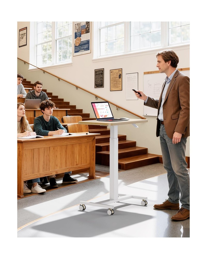 ErGear Mobile Small Standing Desk, Enhanced Adjustable Height Computer Workst...