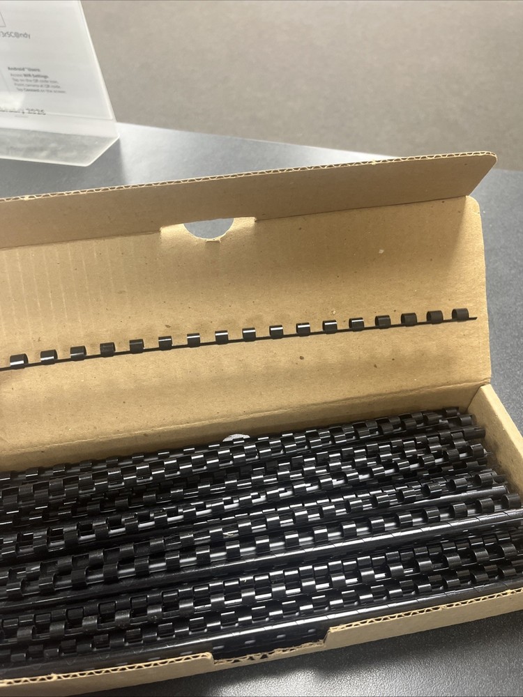 Black 1/4" Ring Binding Comb 19 Rings, 100pcs
