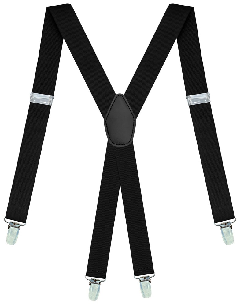 Dibi Black Suspenders for Men, Adjustable X Back 4 Strong Adjustable,