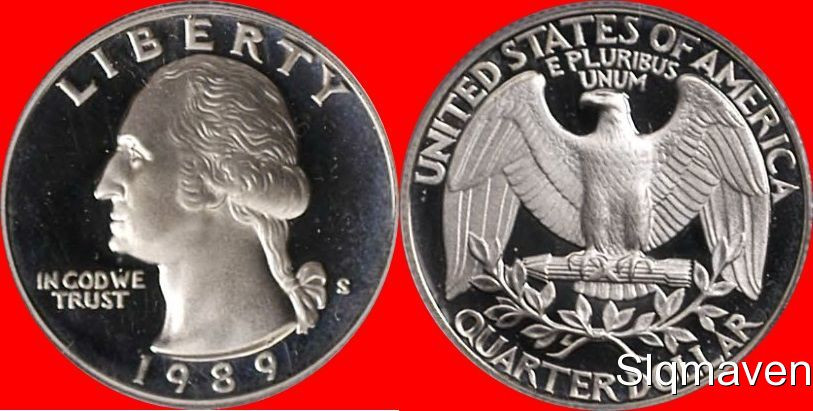 1989 S Washington Quarter Deep Cameo Gem Proof